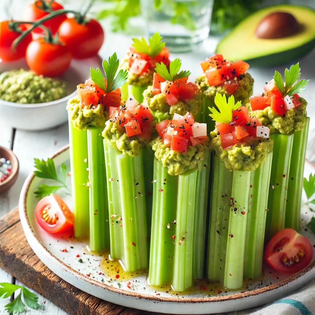 5 Quick Keto Diet Snacks: Guacamole-Stuffed Celery Sticks