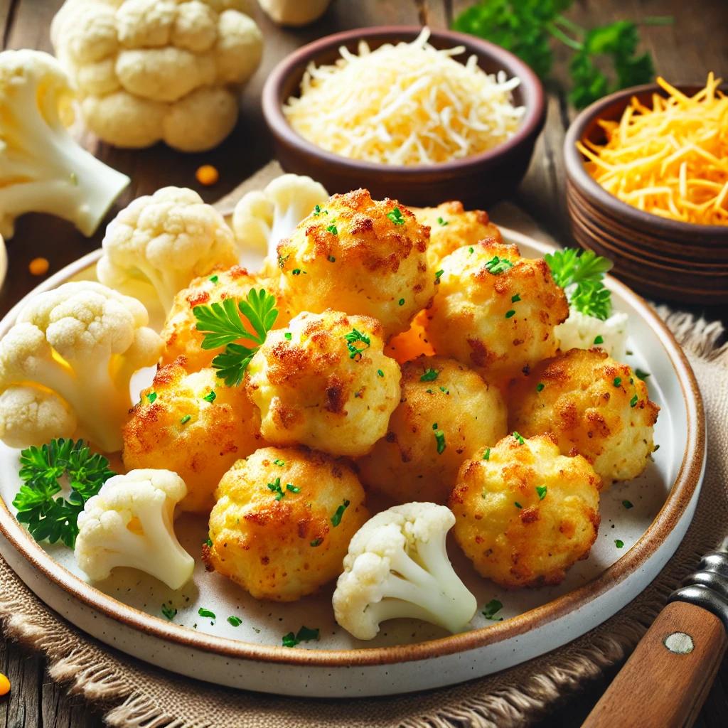 Cheesy Cauliflower Bites