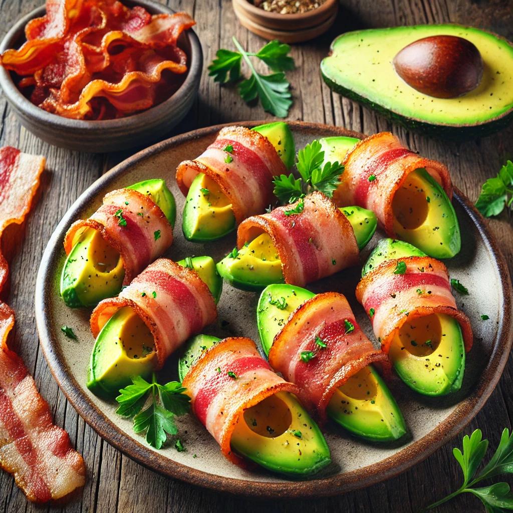 Bacon-Wrapped Avocado Slices-Keto Diet Snack Recipes