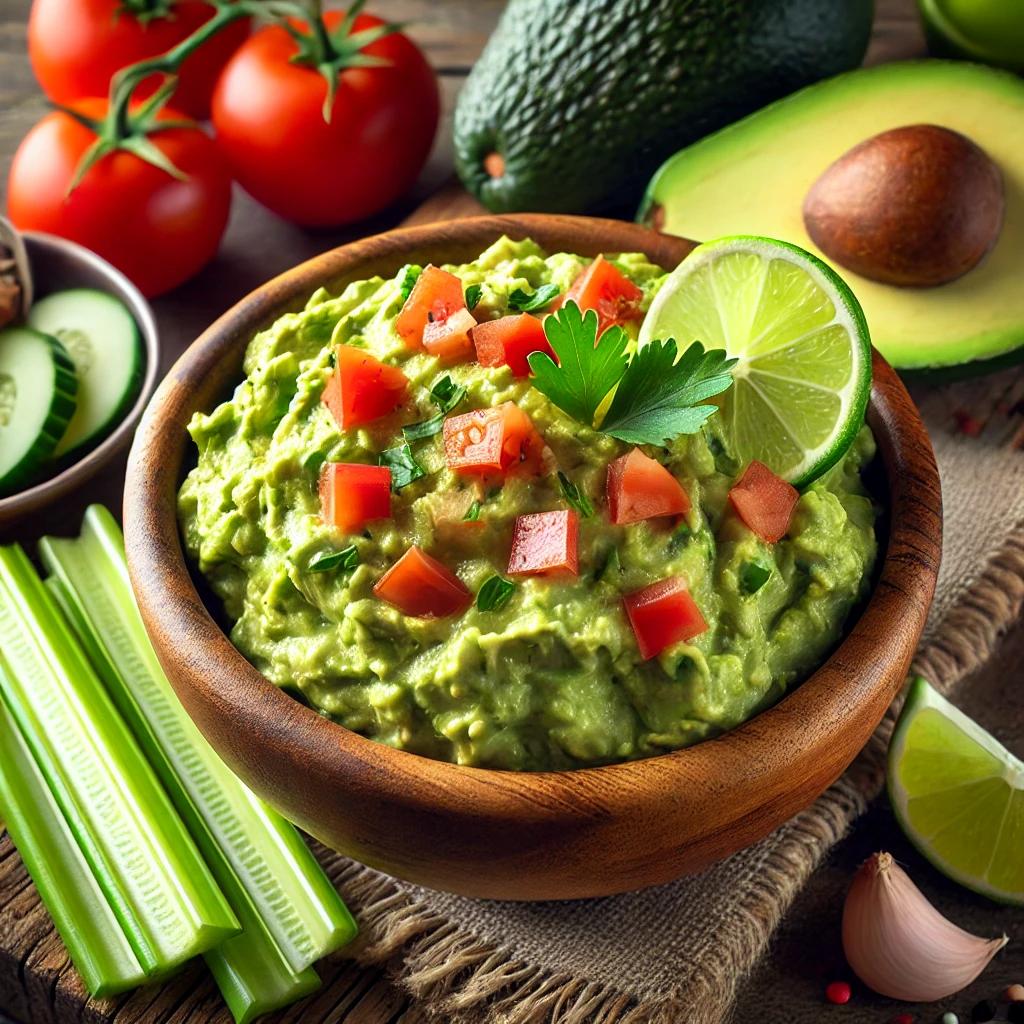 Keto Guacamole with Veggie Sticks