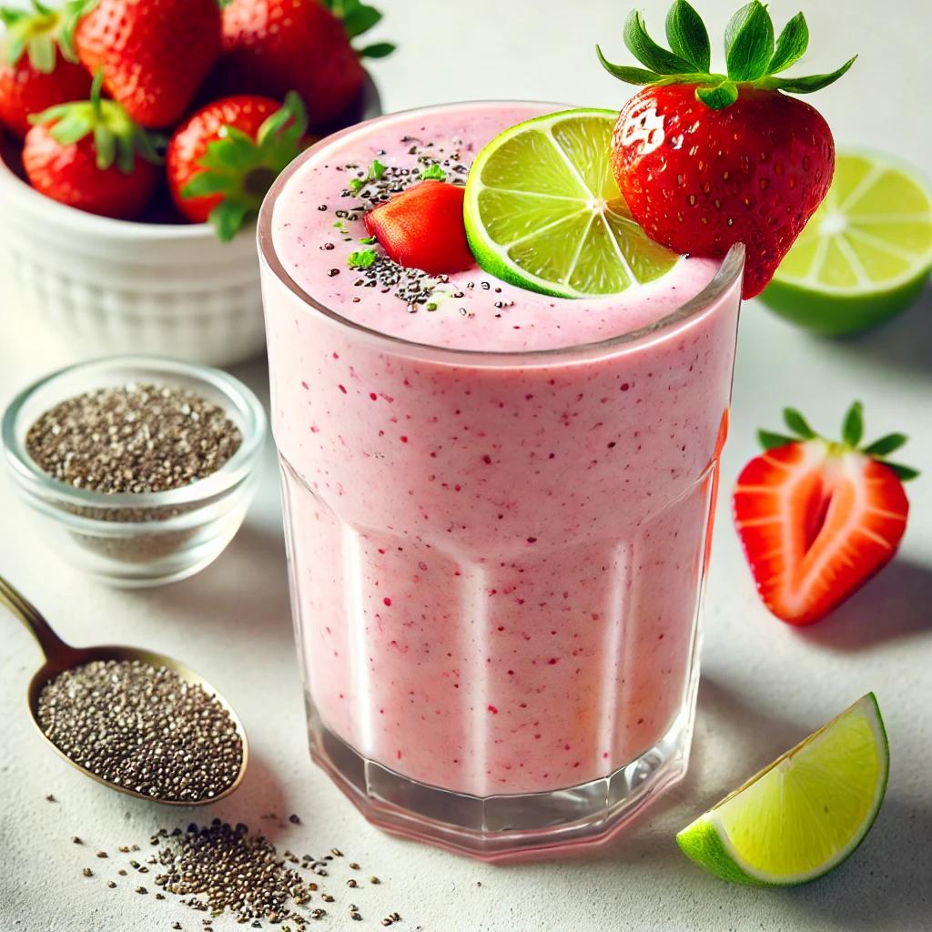 Best Keto Breakfast Smoothie Recipes - Keto Strawberry Lime Smoothie