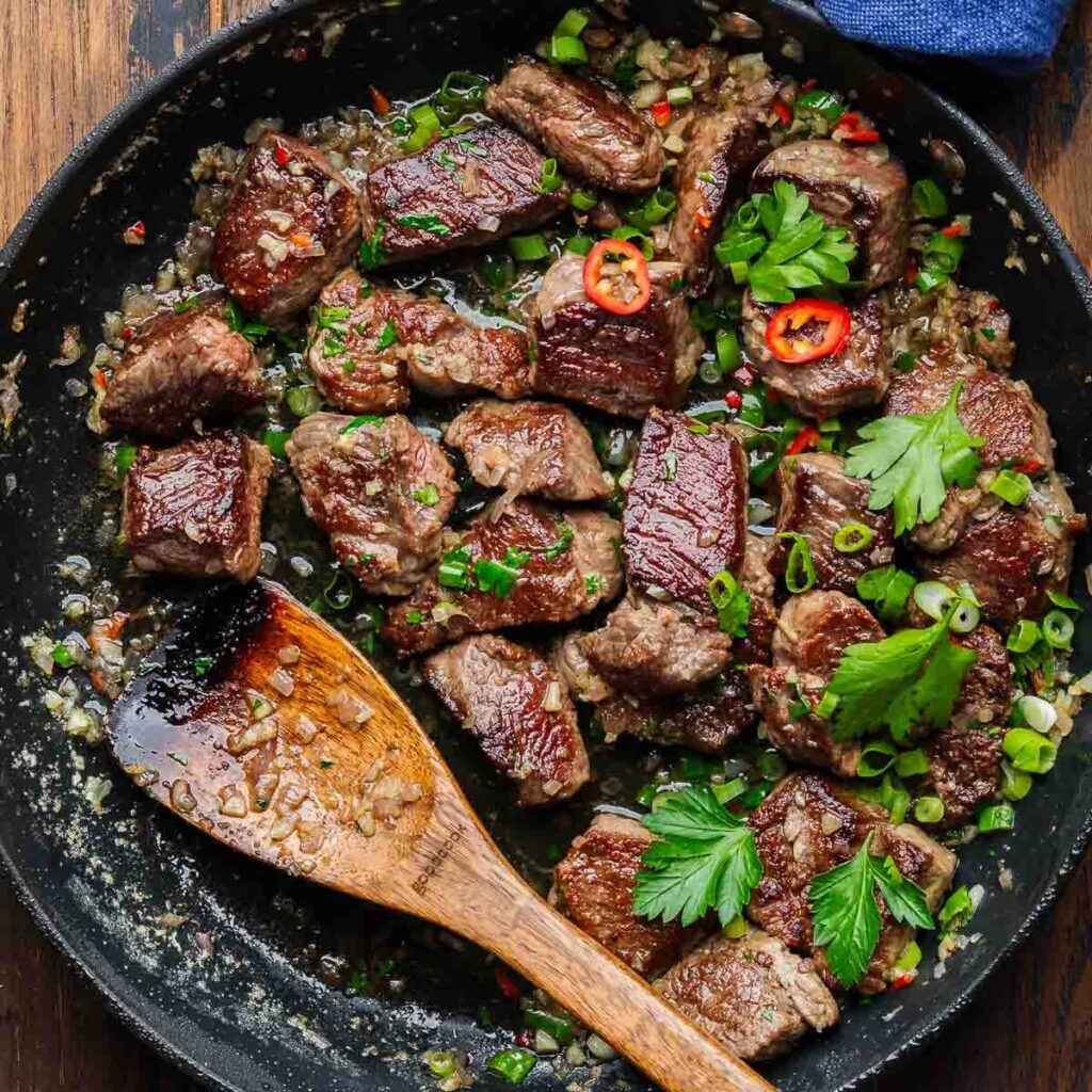 Keto Diet Dinner Recipe. What’s better than steak for dinner? Steak smothered in garlic butter, of course. This dish is quick, indulgent, and perfect for a weeknight meal.