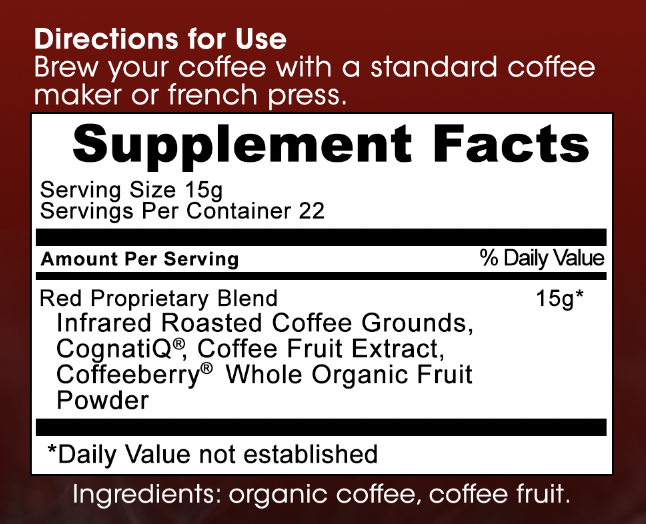 Red Coffee Supplement Facts